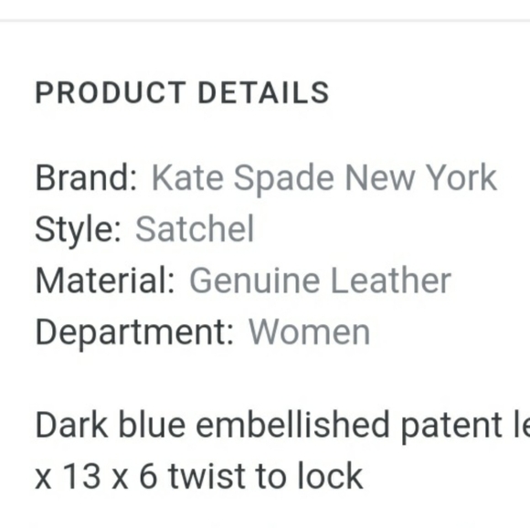 Kate SPADE Blue Embossed Leather Satchel.NWT - Picture 10 of 11